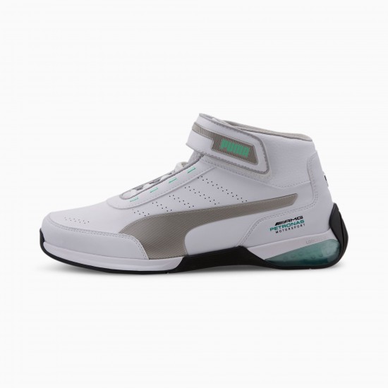 Puma White Mercedes AMG Petronas Kart Cat Mid LQDCELL Men's Motorsport Shoes Puma White Mercedes AMG Petronas Kart Cat Mid LQDCELL Men's Motorsport Shoes