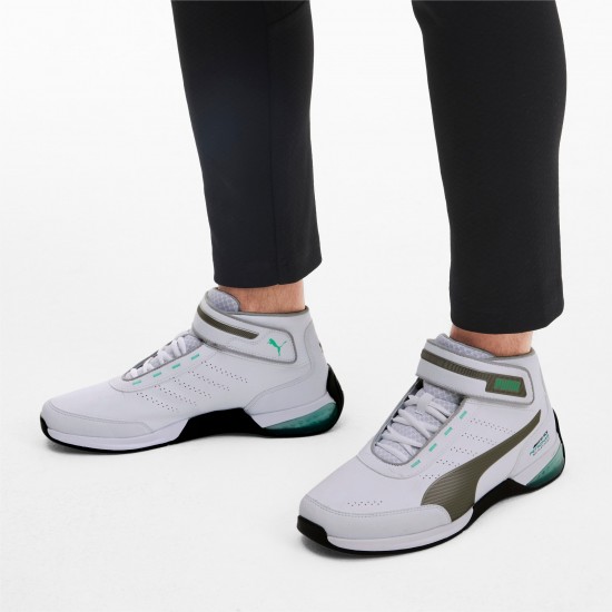 Puma White Mercedes AMG Petronas Kart Cat Mid LQDCELL Men's Motorsport Shoes Puma White Mercedes AMG Petronas Kart Cat Mid LQDCELL Men's Motorsport Shoes