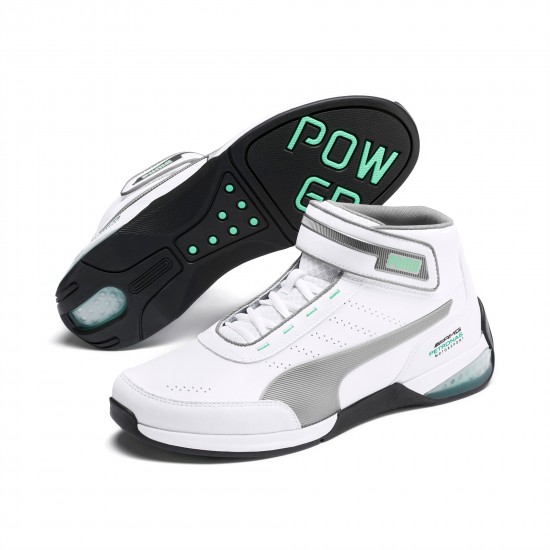 Puma White Mercedes AMG Petronas Kart Cat Mid LQDCELL Men's Motorsport Shoes Puma White Mercedes AMG Petronas Kart Cat Mid LQDCELL Men's Motorsport Shoes
