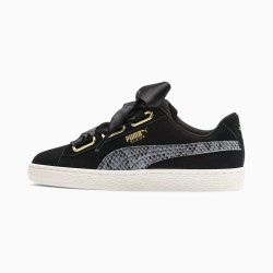 Puma Black Suede Heart Snake Lux Women's Sneakers