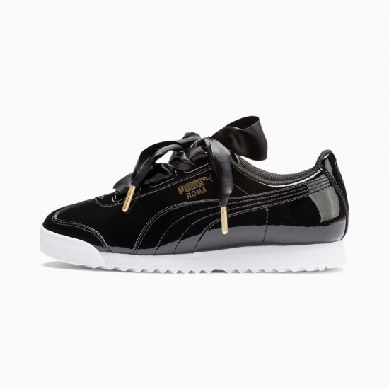 Roma Heart Patent Women's Sneakers Black Roma Heart Patent Women's Sneakers Black