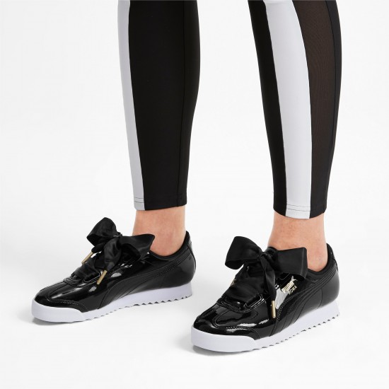 Roma Heart Patent Women's Sneakers Black Roma Heart Patent Women's Sneakers Black
