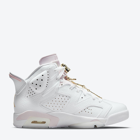 Air Jordan 6 Retro Gold Hoops Blanco Rosa