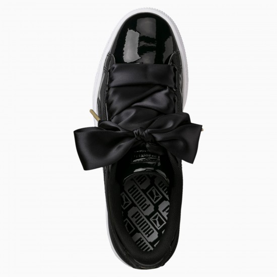 Puma Basket Heart Patent Women's Sneakers Black Puma Basket Heart Patent Women's Sneakers Black